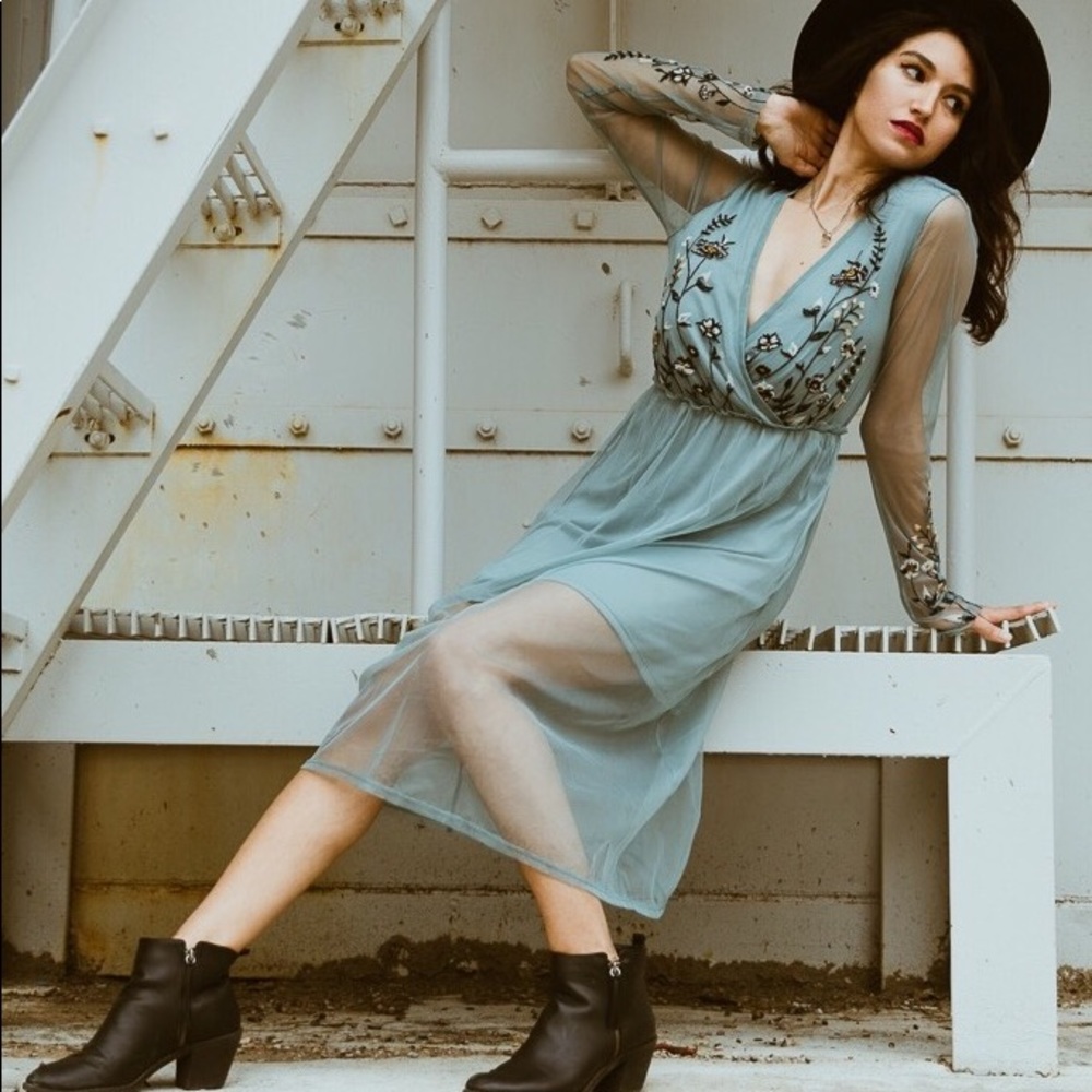 Blue Floral Dress